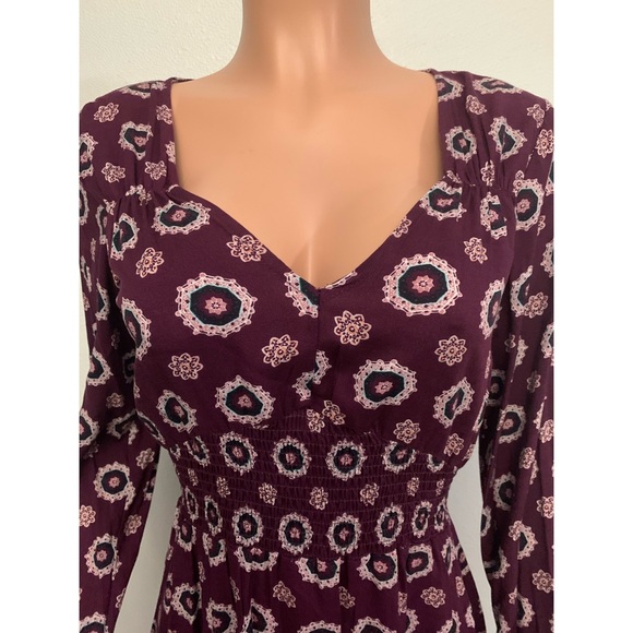 Takara Burgundy Floral Print Dress - Picture 3 of 12